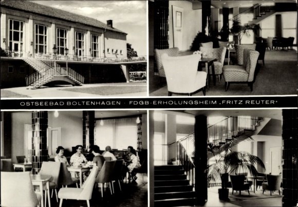 Ak Ostseebad Boltenhagen, Ostseebad  FDGB-Erholungsheim, Fritz Reuter, Innenansichten