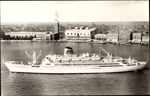 Ak Dampfer Ausonia, Adriatica Societa di Navigazione Venezia