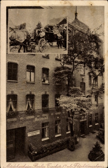 Postcard Berlin Mitte, Girls' Home, Refugee Home, Tieckstraße 17