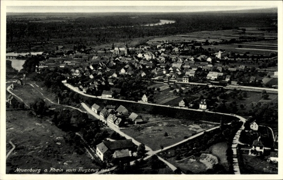 Postcard Neuenburg am Rhein Baden, aerial photograph