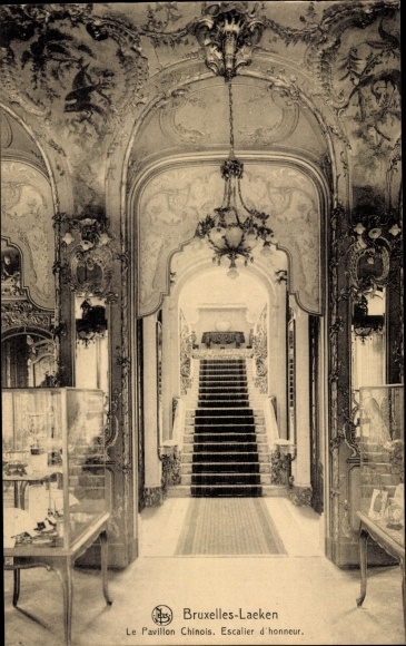 Postcard Laeken Brussels Brussels, Chinese Pavilion, main staircase