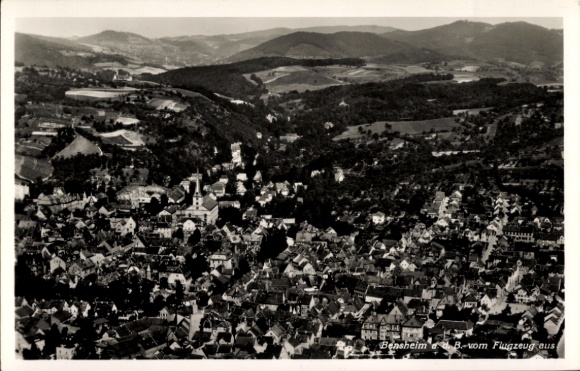 Postcard Bensheim on the Bergstraße, general view, aerial photograph