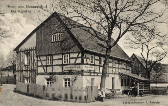 Ak Hennersdorf Kamenz Sachsen,, Gasthof