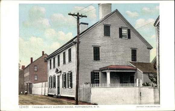 Ak Portsmouth Van Newhampshire de V.S., Thomas Bailey Aldrich Memorial