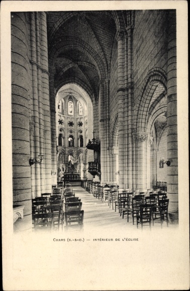 Ak Chars Val d'Oise, Intérieur de l´Église