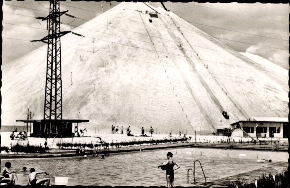 Ak Hirschau in der Oberpfalz, Sommer-Skiparadies, Schwimmbad, Lift