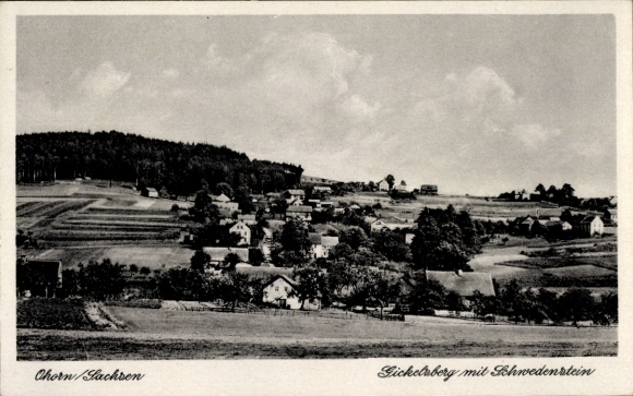 Ak Ohorn in Saksen, Gickelsberg met Schwedenstein