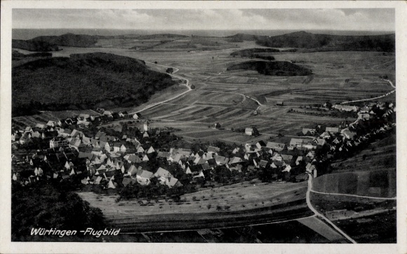 Postcard Würtingen St. Johann Swabian Alb Württemberg, aerial photo