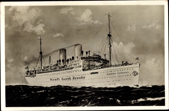Postcard KdF steamer Sierra Cordoba