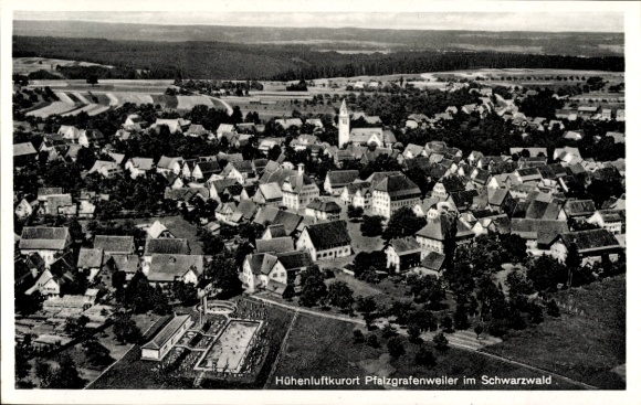 Ak Pfalzgrafenweiler im Schwarzwald Württemberg, Fliegeraufnahme