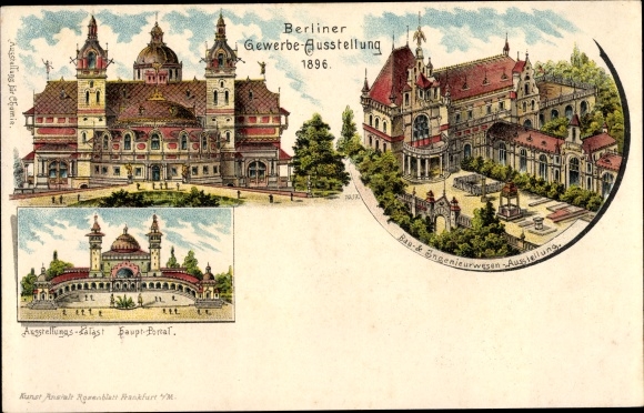 Chromo-Litho Berlin, Trade Exhibition 1896, Building and Engineering Exhibition, Exhibition Palace