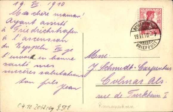 lito Romanshorn Canton Thurgau, port, Zeppelin, Hotel Pension Schiff, wysepka