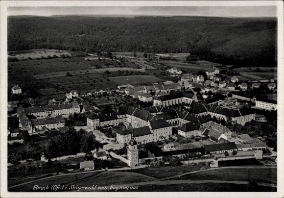 Postcard Ebrach in Upper Franconia in the Steigerwald, aerial photograph
