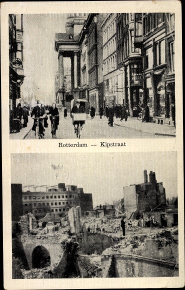 PC Rotterdam South Holland Netherlands, Kipstraat, ruins, war destruction II. WW