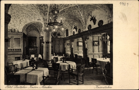 PC Munich Bavaria, Hotel Deutscher Kaiser, owner Josef Stengel, Kaiserstuben, interior view