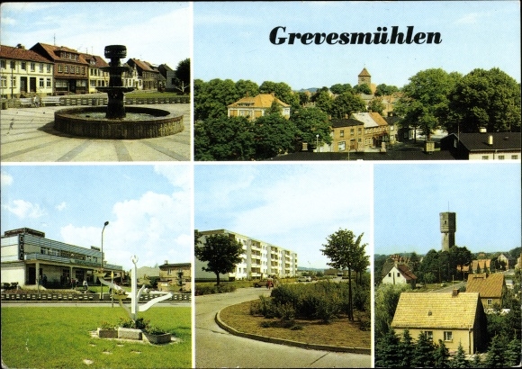 Postcard Grevesmühlen in Mecklenburg, youth square, supply center, development area Kastanienallee