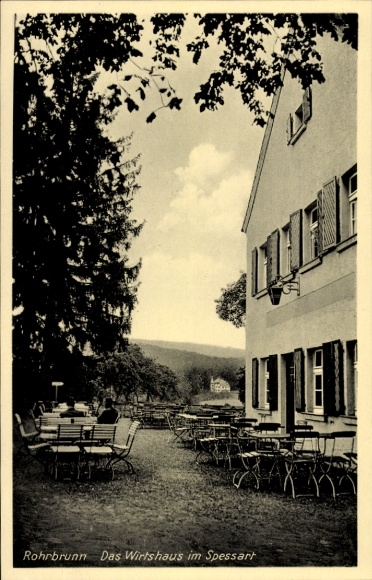 Postcard Rohrbrunn Weibersbrunn in the Spessart, The inn in the Spessart
