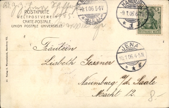 Postcard Hamburg Nord Hohenfelde, Schwanenwiek
