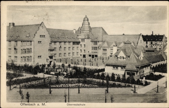 Postcard Offenbach am Main Hessen, Oberrealschule