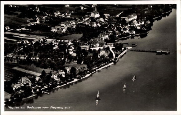Ak Hagnau am Bodensee, Fliegeraufnahme