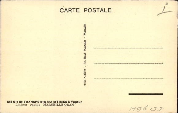 Postcard Paquebot Sidi Bel Abbés, SGTM