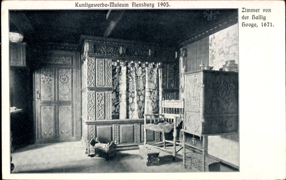 Ak Flensburg in Schleswig Holstein, Kunstgewerbemuseum Flensburg 1905, Zimmer von der Ballig, 167