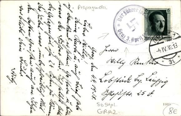 Ak Graz Steiermark, Gesamtansicht, Propagandastempel, III. Reich, Führer in Graz