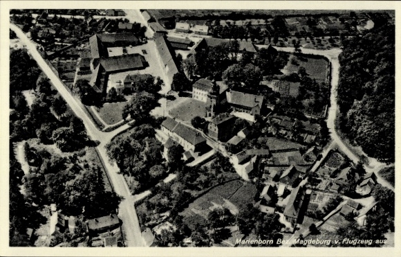 Postcard Marienborn Sommersdorf Saxony Anhalt, aerial photograph