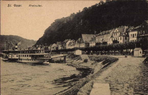 KP St. Goar am Rhein, brzeg Renu, parowiec salonowy