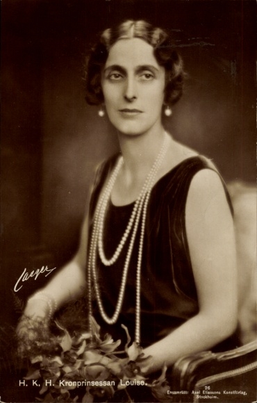 Postcard Crown Princess Louise of Sweden, Princess Louise of Battenberg, portrait