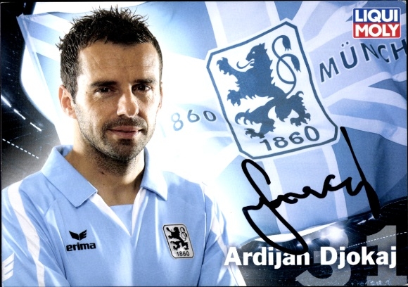 Autogrammkarte Fußballer Ardijan Djokaj, TSV 1860 München, Autogramm
