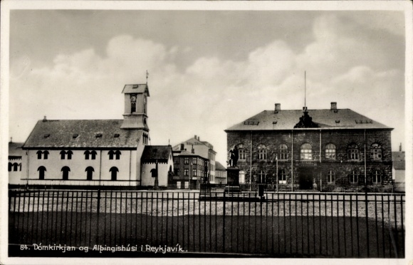 KP Reykjavík Islandia, Dómkirkjan, Alþingishúsi, Architektura, Budynek, Historyczny