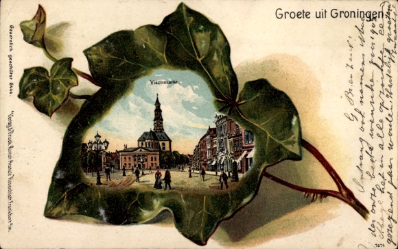 Ivy leaf litho Groningen Netherlands, Vischmarkt