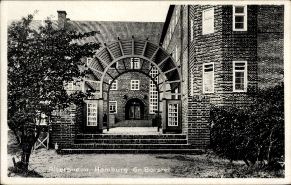 Postcard Hamburg Groß Borstel, retirement home Hamburg Gr. Borstel