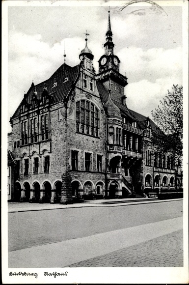 Postcard Bückeburg in the district of Schaumburg, town hall