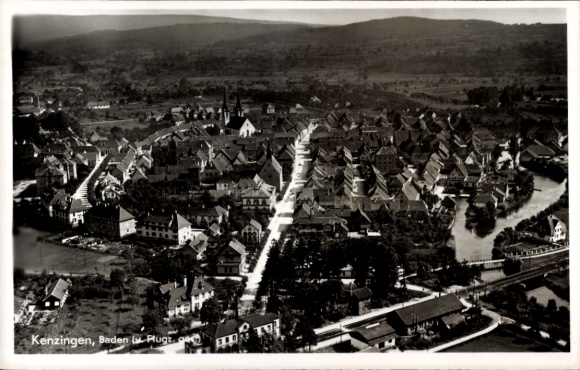 Postcard Kenzingen im Breisgau Baden, aerial photograph