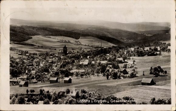 Postcard Lößnitz Erzgebirge, general view