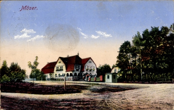 Postcard Möser Jerichower Land, Gasthaus Krug zum grünen Kranz