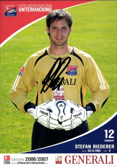 Autograph card footballer Stefan Riederer, SpVgg Unterhaching, autograph