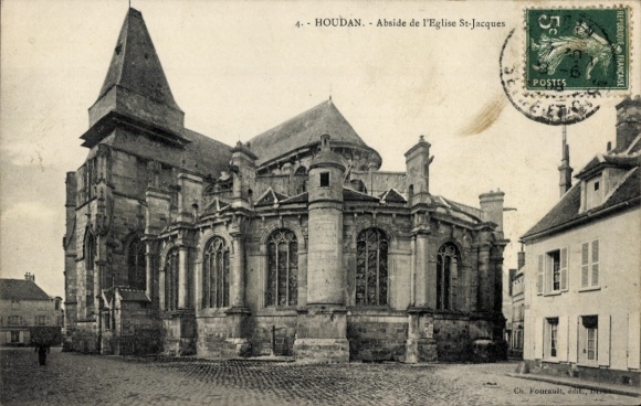 Ak Houdan Yvelines, Abside de l'Eglise St-Jacques in Houdan