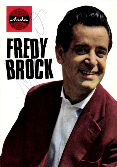 Autograph card musician Fredy Brock, autograph