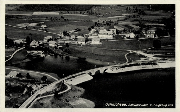 Postcard Schluchsee in the Black Forest, aerial photograph