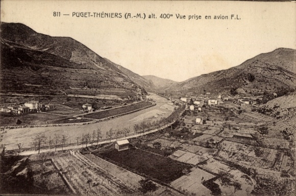 Postcard Puget Theniers Alpes Maritimes, panorama