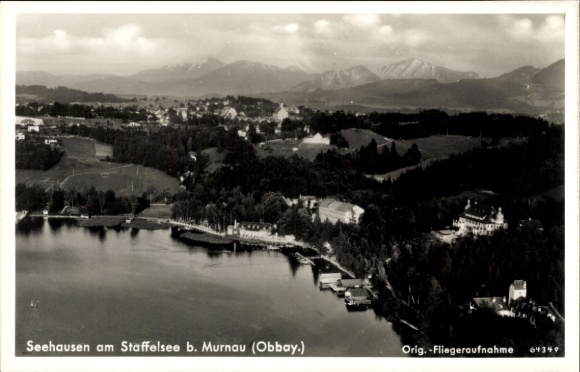 Postcard Seehausen am Staffelsee, aerial photograph
