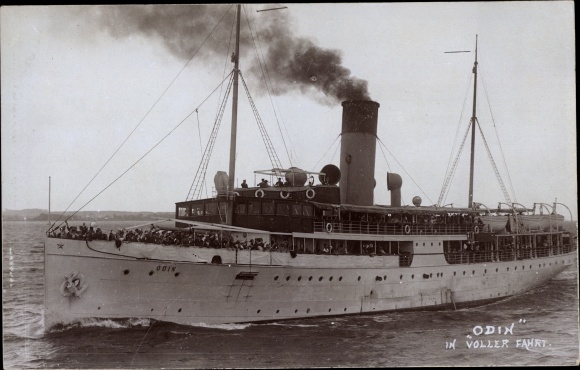 Foto Ak Salondampfer Odin, Reederei Braeunlich Stettin