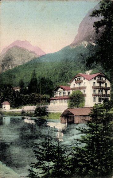 Postcard Ramsau in Berchtesgadener Land Upper Bavaria, Hintersee, Gasthof zum Gemsbock, J. Landthaler