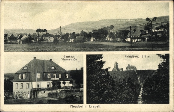 Ak Neudorf Sehmatal im Erzgebirge, Gasthaus Vierenstraße