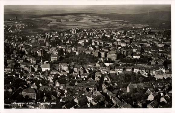 Ak Pirmasens am Paltserwald, luchtfoto