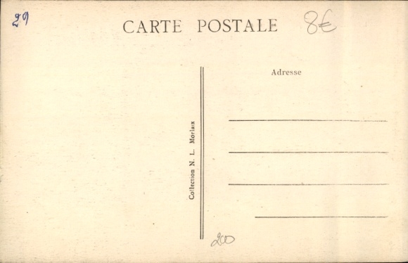 Postcard Carantec Finistère, L'Ile Callot, La Chapelle, the farm, rural surroundings, buildings