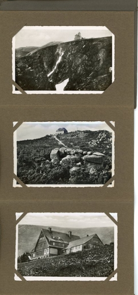 12 old photos from the western part of the Giant Mountains, in a matching album, various views